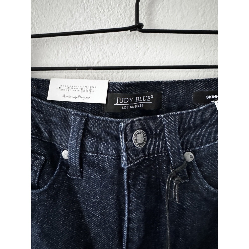 Judy Blue Tummy Control Skinny High Waist Jeans Raw Hem Dark Wash Sz 26‎ - Picture 9 of 16